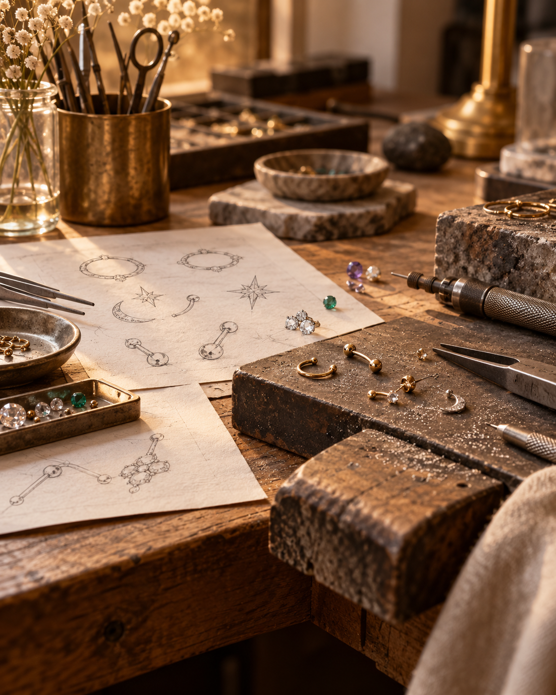 Everyday fine piercing jewelry